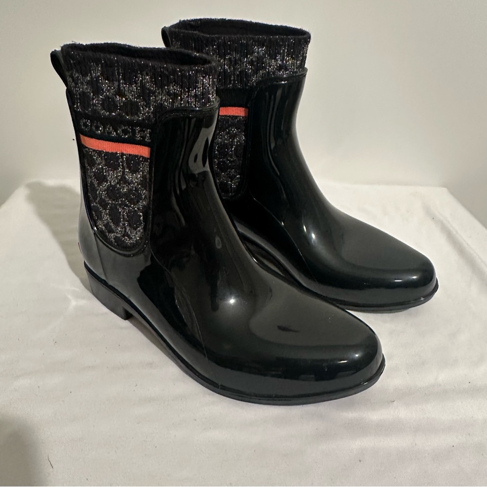 Coach Rivington Rain Boot Black